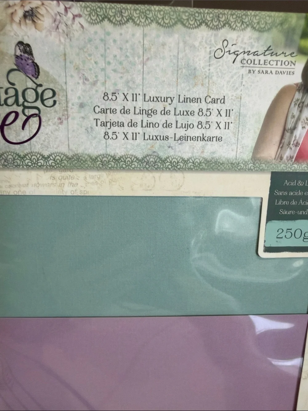 Crafters Companion Vintage Lace Paper Pad & Luxury Linen Card